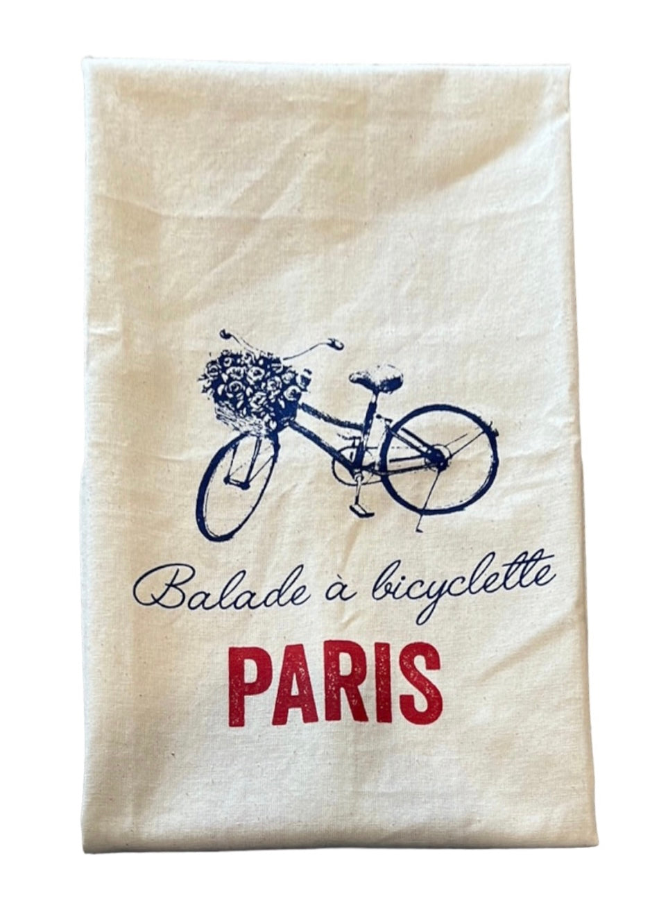 Balade a Bicyclette Paris Dish Towel