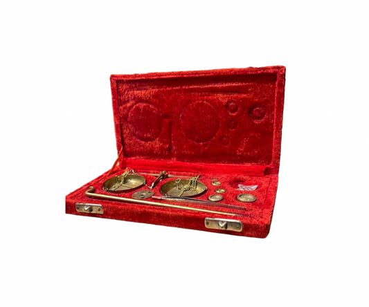 Small Jewelry Scale in Red Velvet Case circa 1900