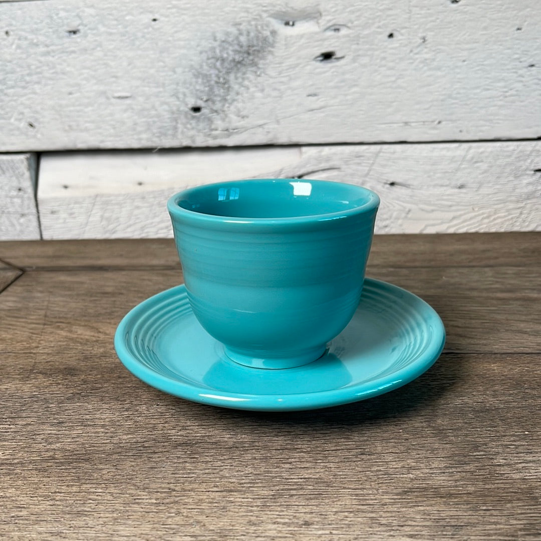 Turquoise Fiestaware Cup and Saucer