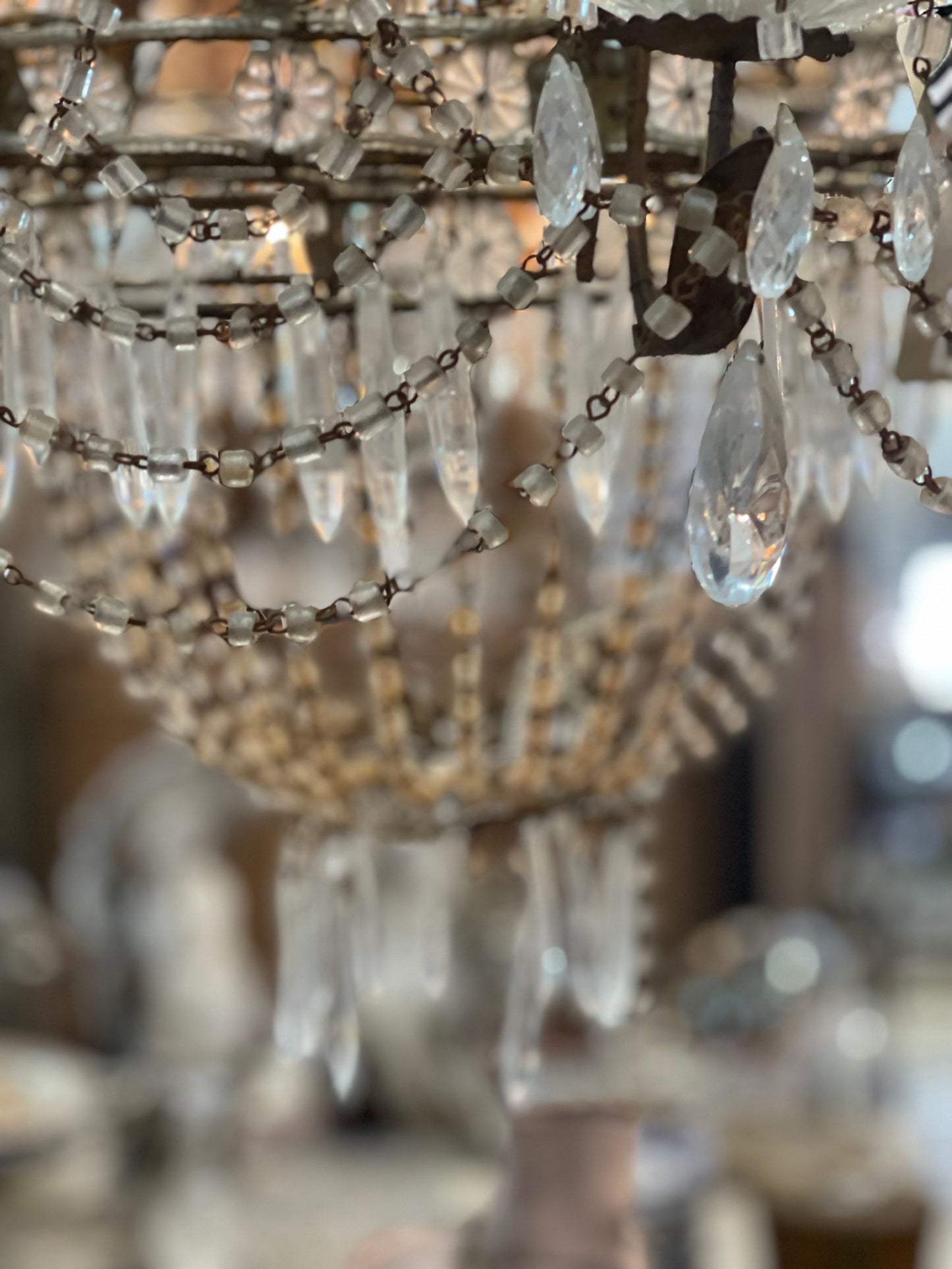 Crystal Chandelier with Smoke Drop