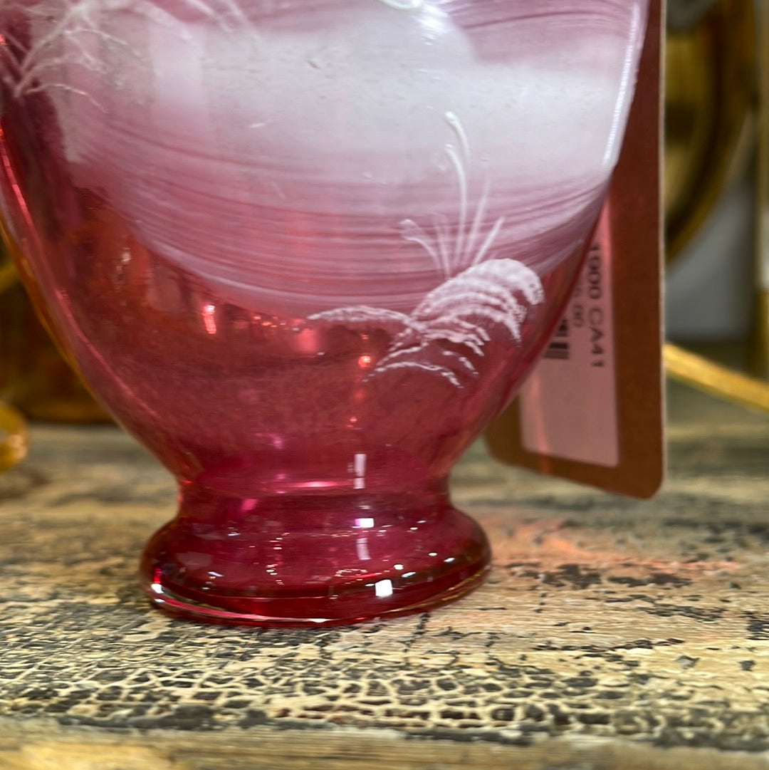 Cranberry Glass Vase 1900 CA41