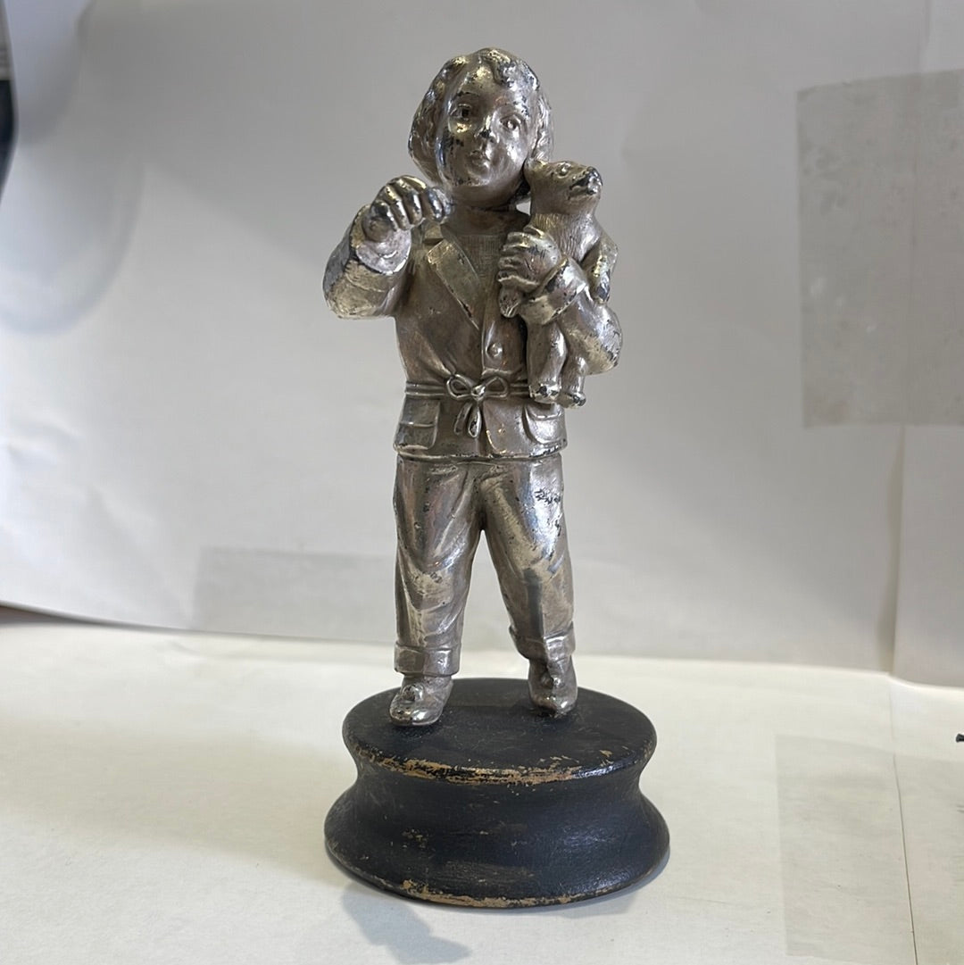 Statue of Boy Pocket Watch Holder Missing Hook
