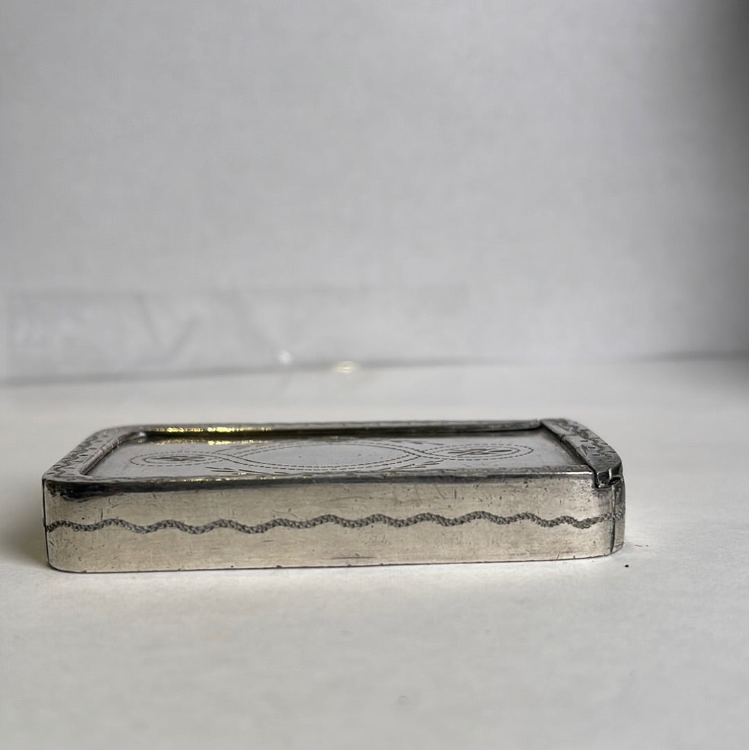Silver Snuff Box with Sliding Lid