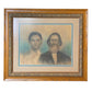 Charcoal and Pastel Husband and Wife Framed 19th Century Artwork