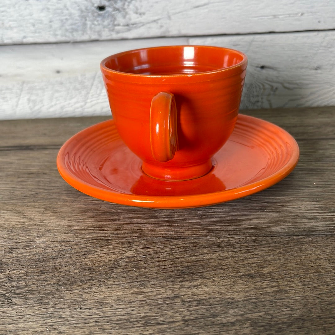 Original Red Fiestaware Cup and Saucer