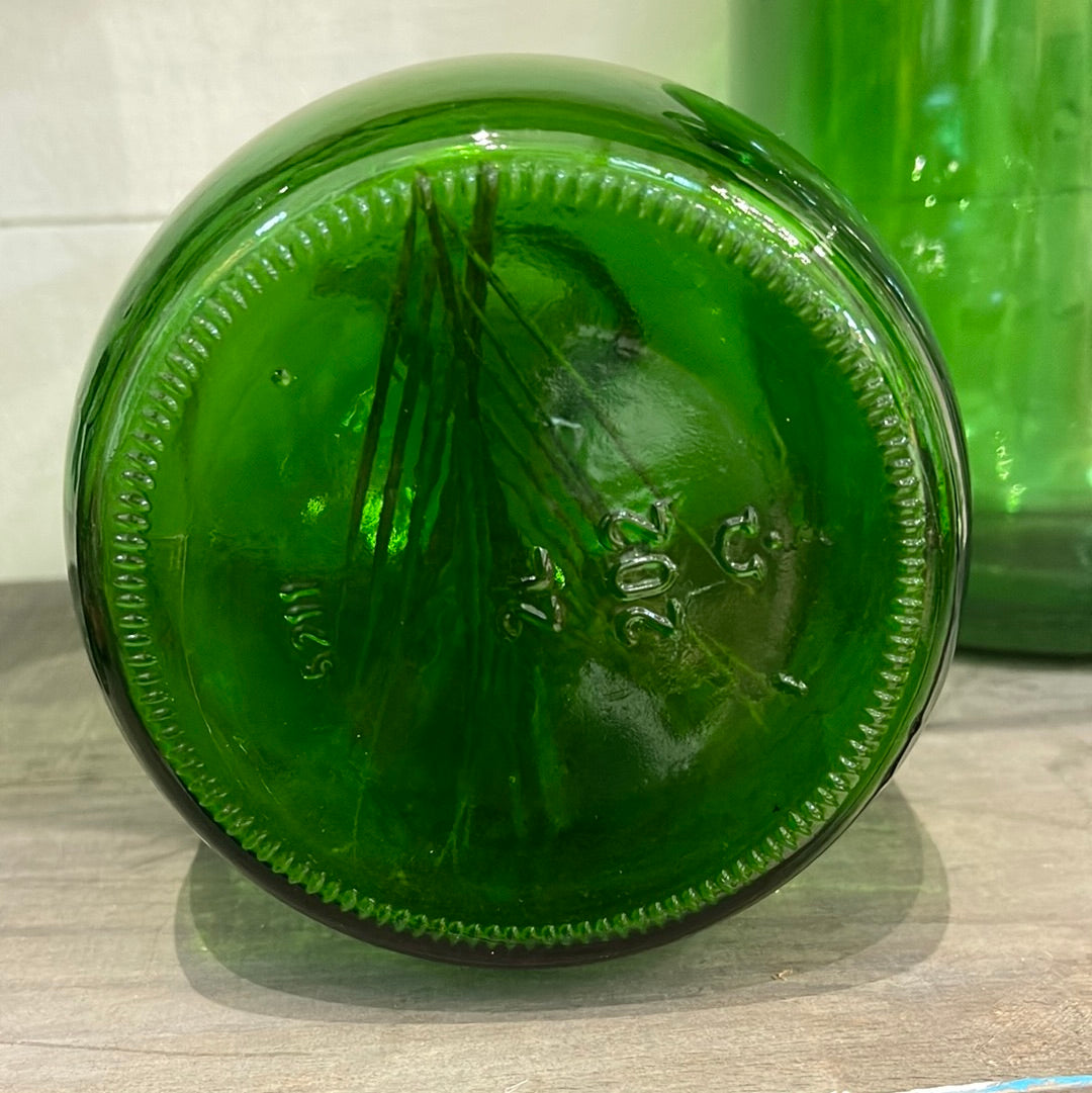 Green Glass Jug Decorative Bottle