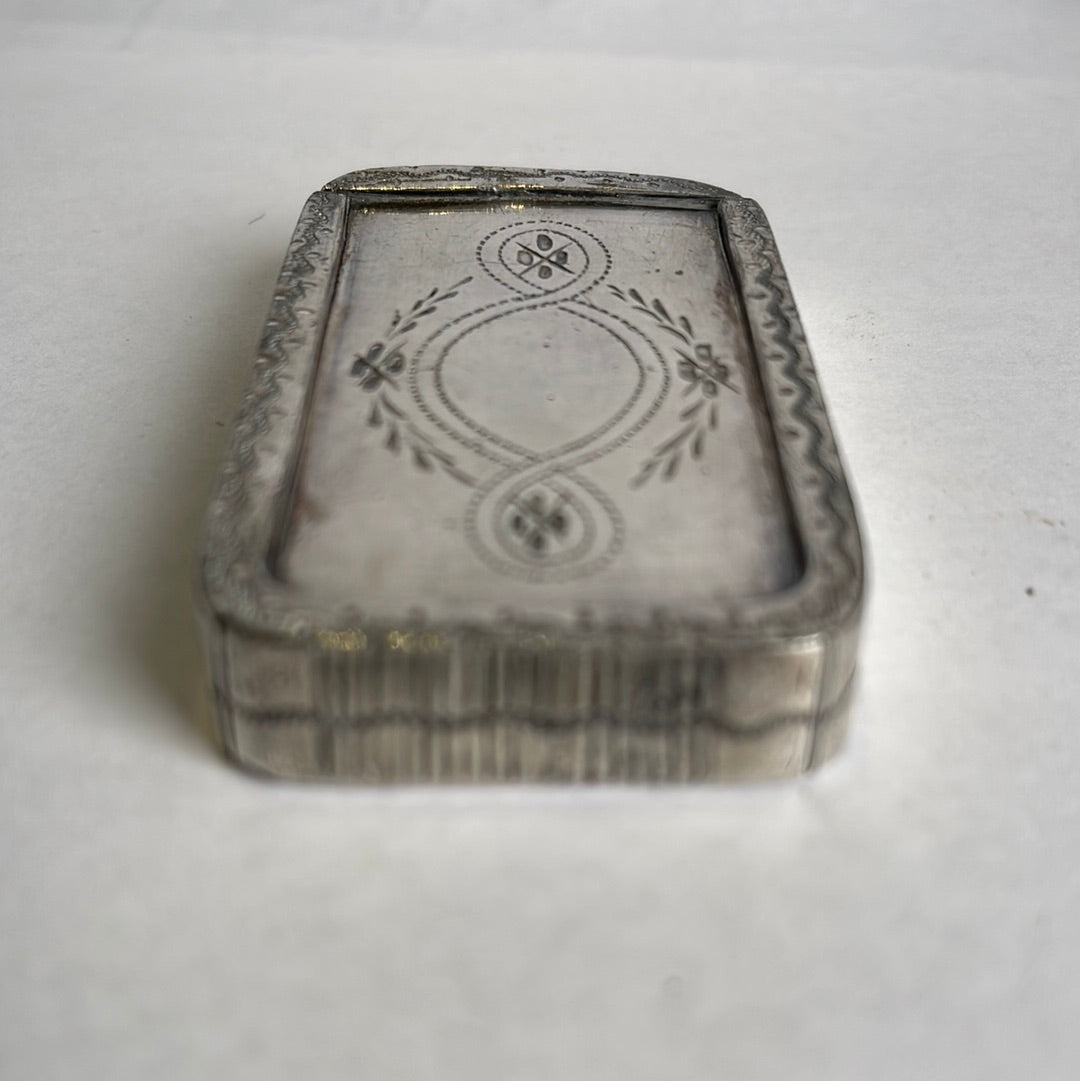 Silver Snuff Box with Sliding Lid