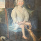Oil Painting Boy Child with Dogs