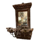 Wooden Mirror 3 Candle Sconce