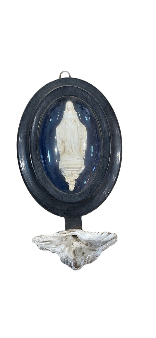 Figural Domed Holy Basin with Shell Font