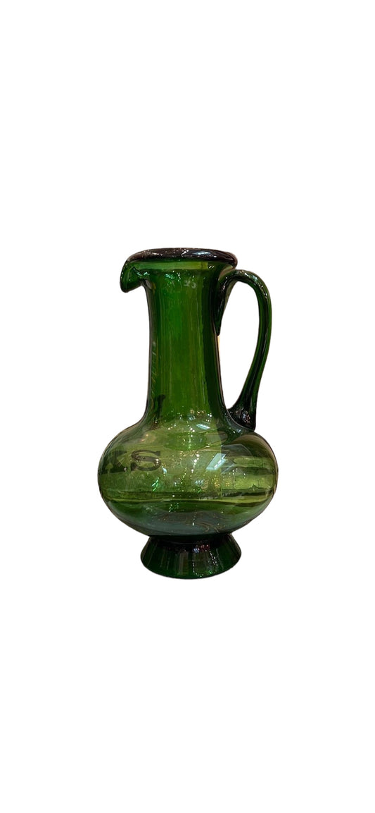 Large Empoli Green Crystal Neo Classical Ewer