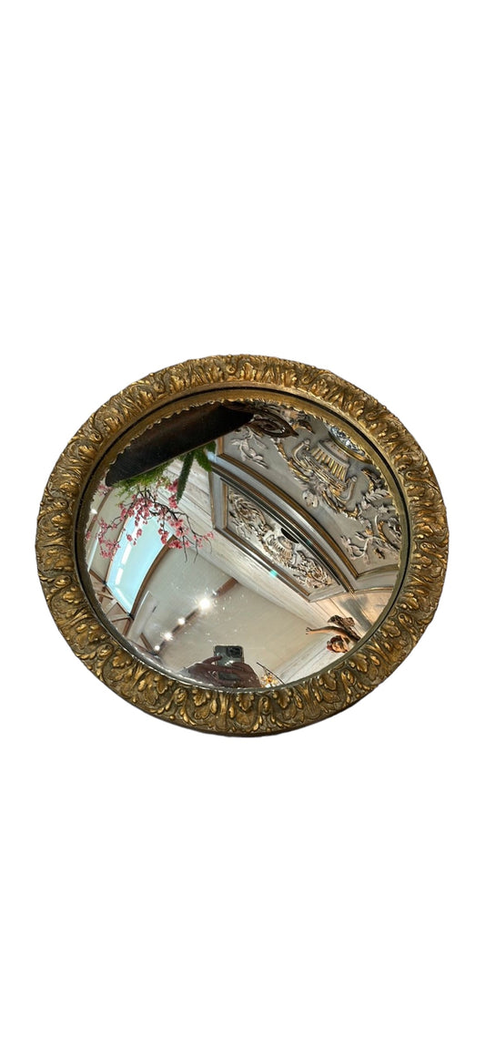 Vintage Round Convex Gilt Effect Mirror