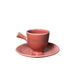 Vintage Fiestaware Peony Stick Handle Demitasse Cup & Saucer Set