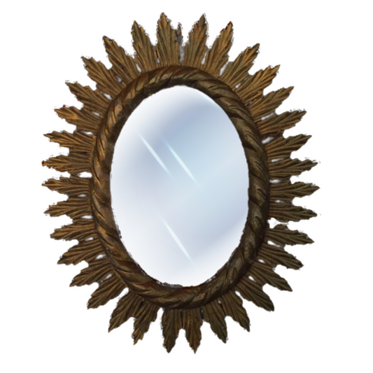 Wooden Spanish Oblong Sunburst Mirror SB02
