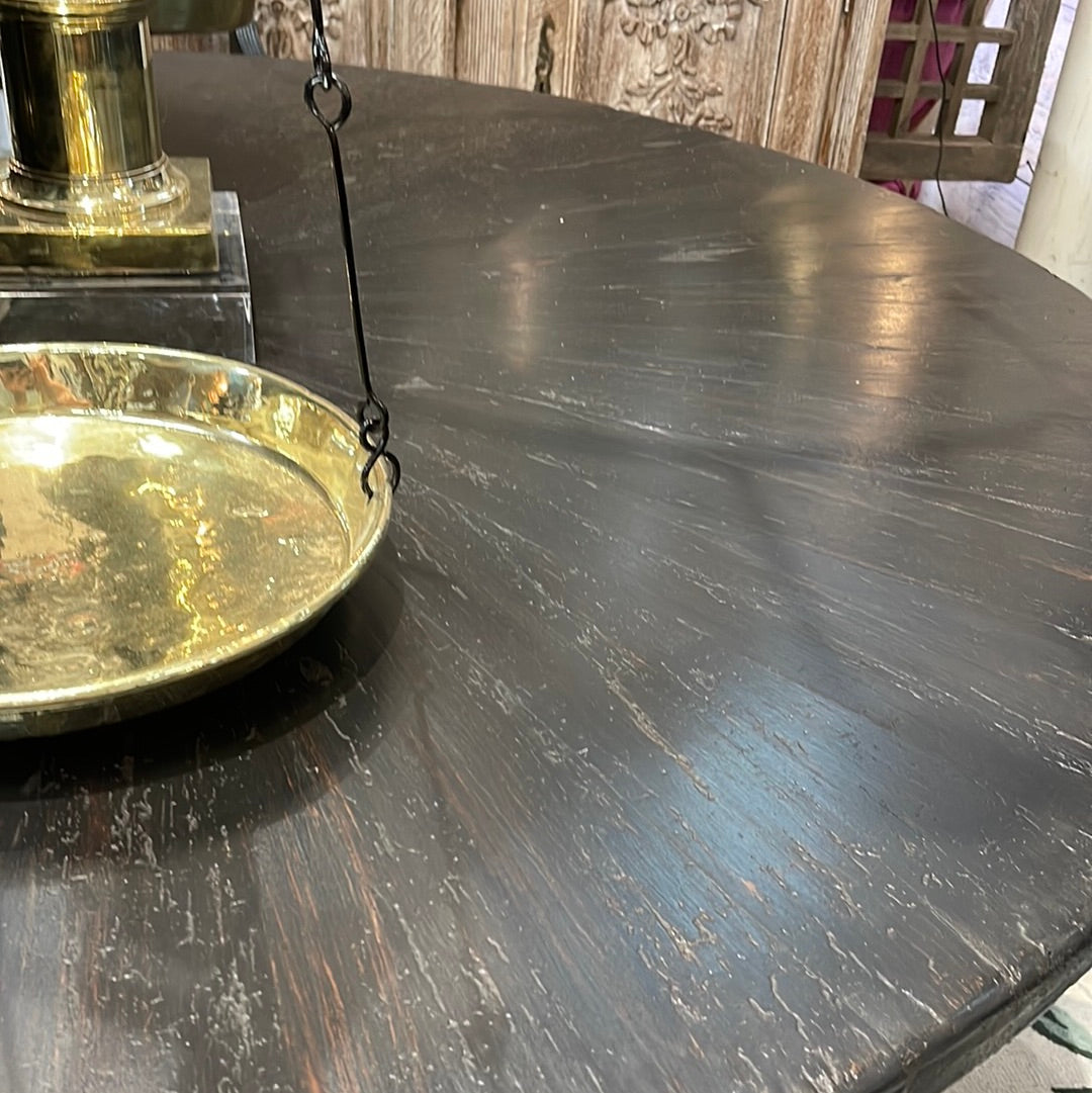 Black Round Reclaimed Dining Table