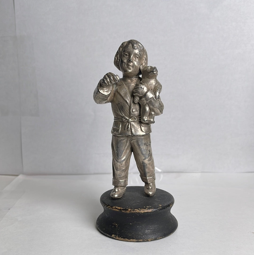 Statue of Boy Pocket Watch Holder Missing Hook