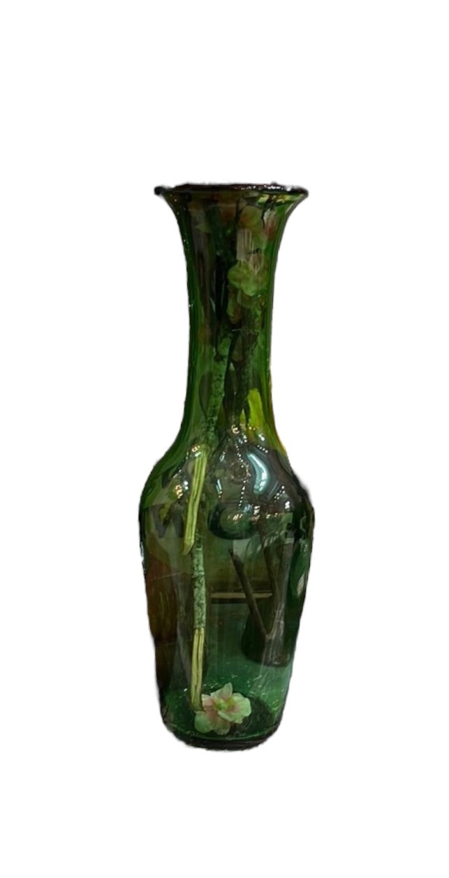 Tall Empoli Green Crystal Vase