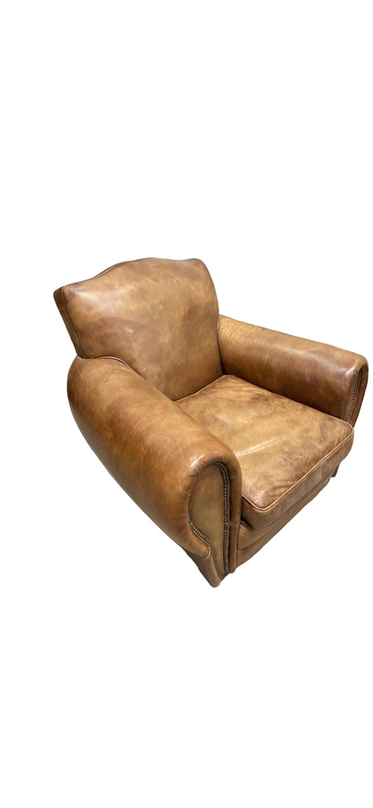Leather Club Chair - French Moustache