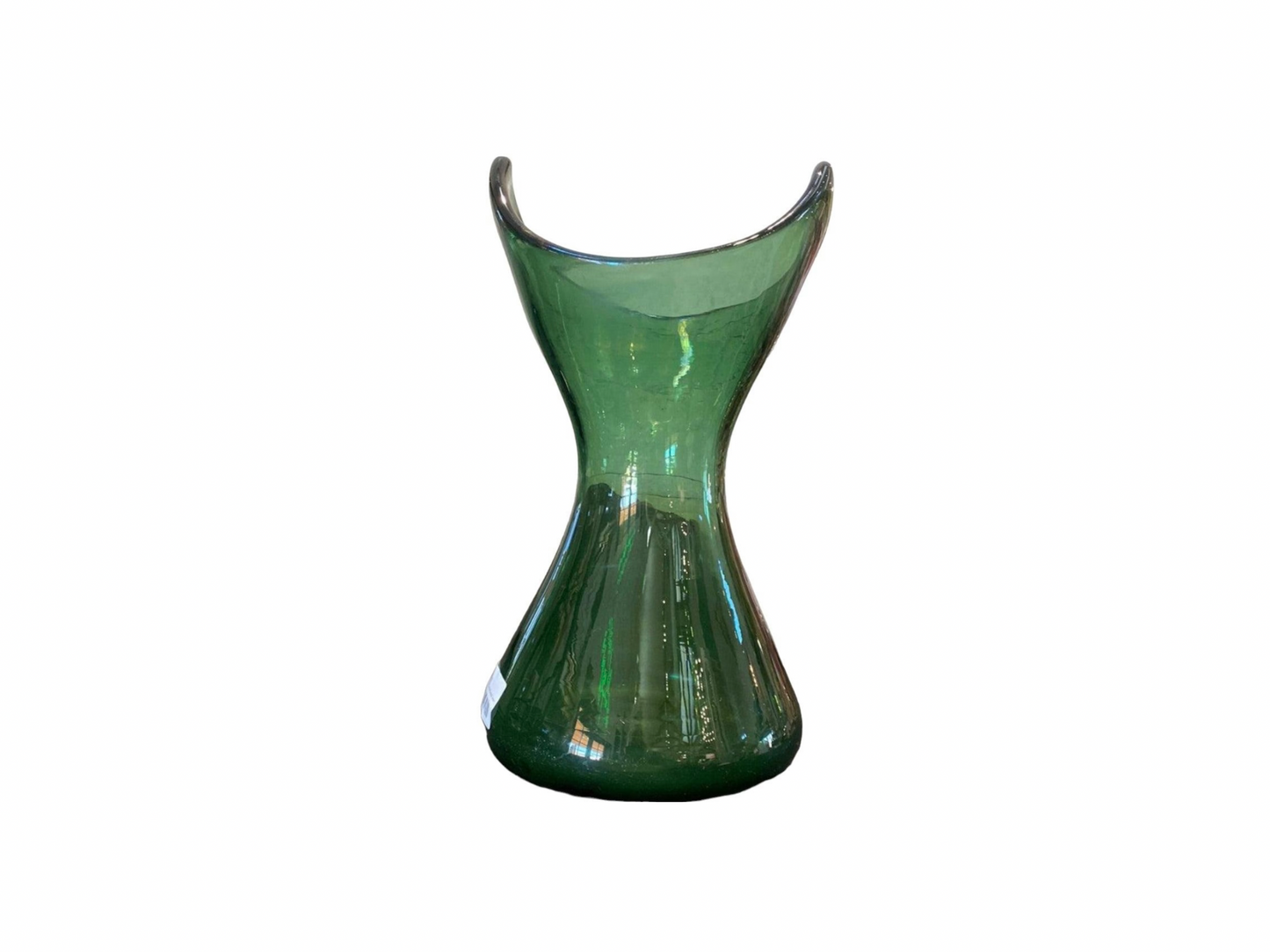 Angular Crystal Empoli Verde Vase Italy