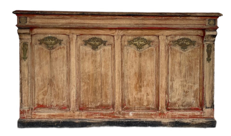 French Bar with Touches of Red and Metal Detail Circa 1910