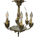 5 Light Brass Patina Chandelier