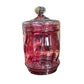 Victorian Cranberry Glass Biscuit Barrel from 1890