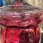 Victorian Cranberry Glass Biscuit Barrel from 1890