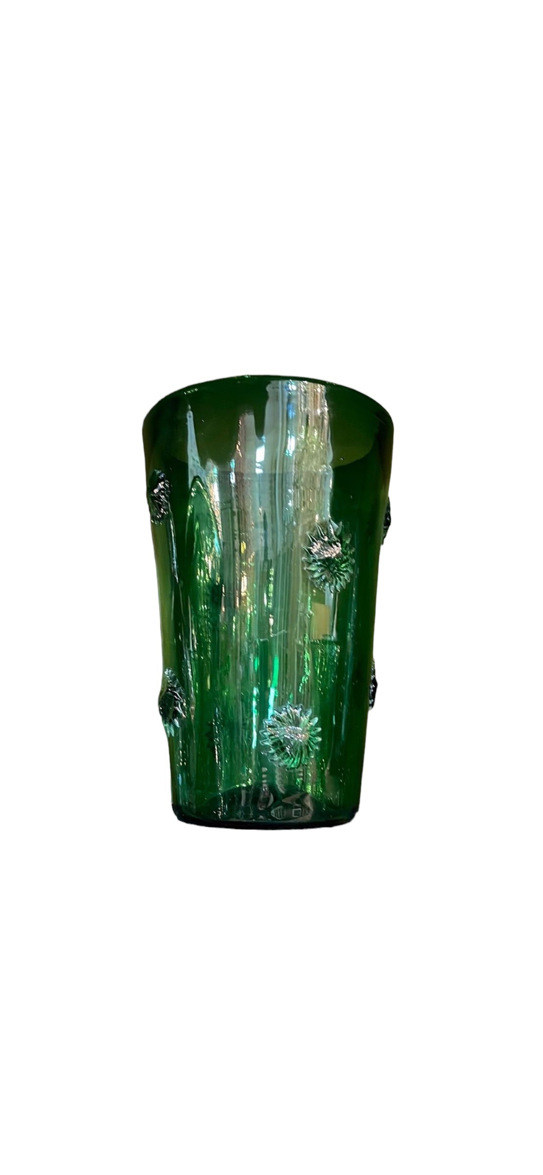 Empoli Green Glass Vase with Applied Star