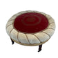 Large Circular Ebonised and Upholstered Centre Stool or Ottoman