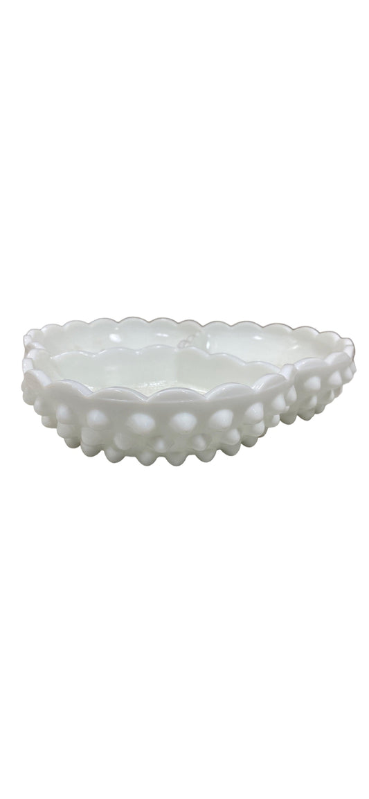 Fenton Hobnail 3 Part relish dish