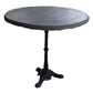 Black Round Wood Table with Black Cast Iron Base