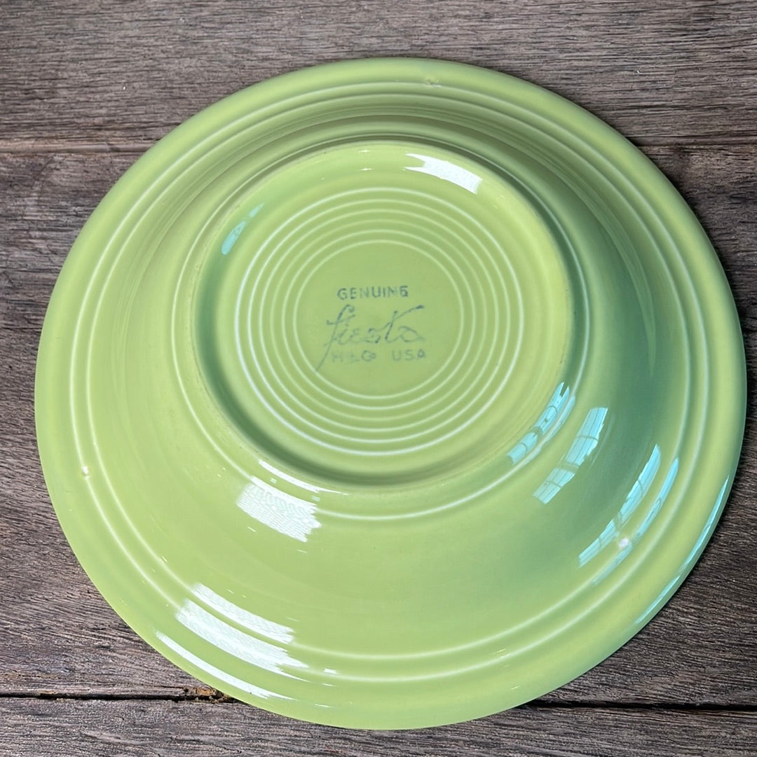 Vintage Fiestaware Chartreuse Rim Soup Bowl