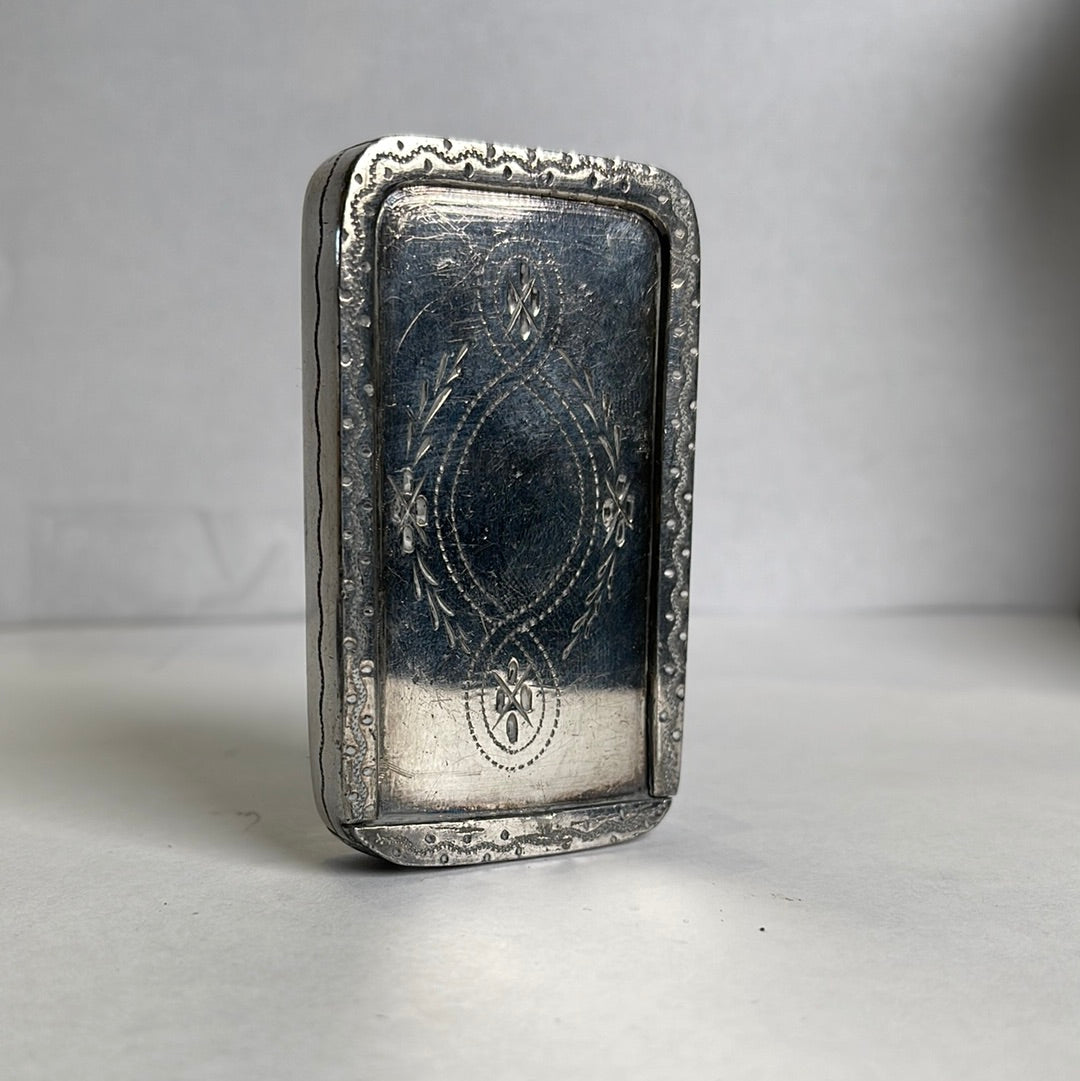 Silver Snuff Box with Sliding Lid