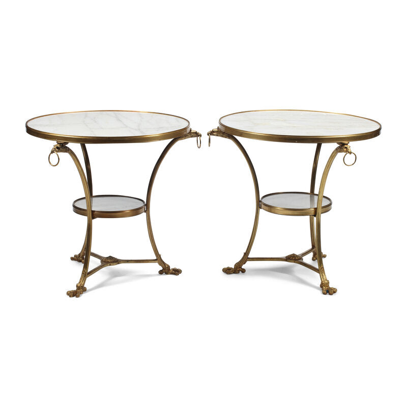 French Neoclassical Style Gilt Bronze and Marble Guéridons or Side Table (Sold Individually)