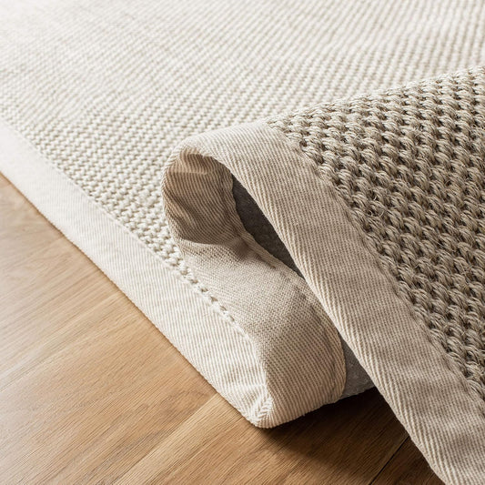 #142 SAFAVIEH Area Rug 6x8 - Natural Fiber Collection - Large - Marble & Beige, Sisal, Woven Design with Border (NF143C) (Copy)