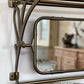Metal Replica Train Shelf Rack with Mirror and Hooks - The White Barn Antiques
