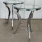 Langham Hotel Chrome and Glass Side Tables - The White Barn Antiques