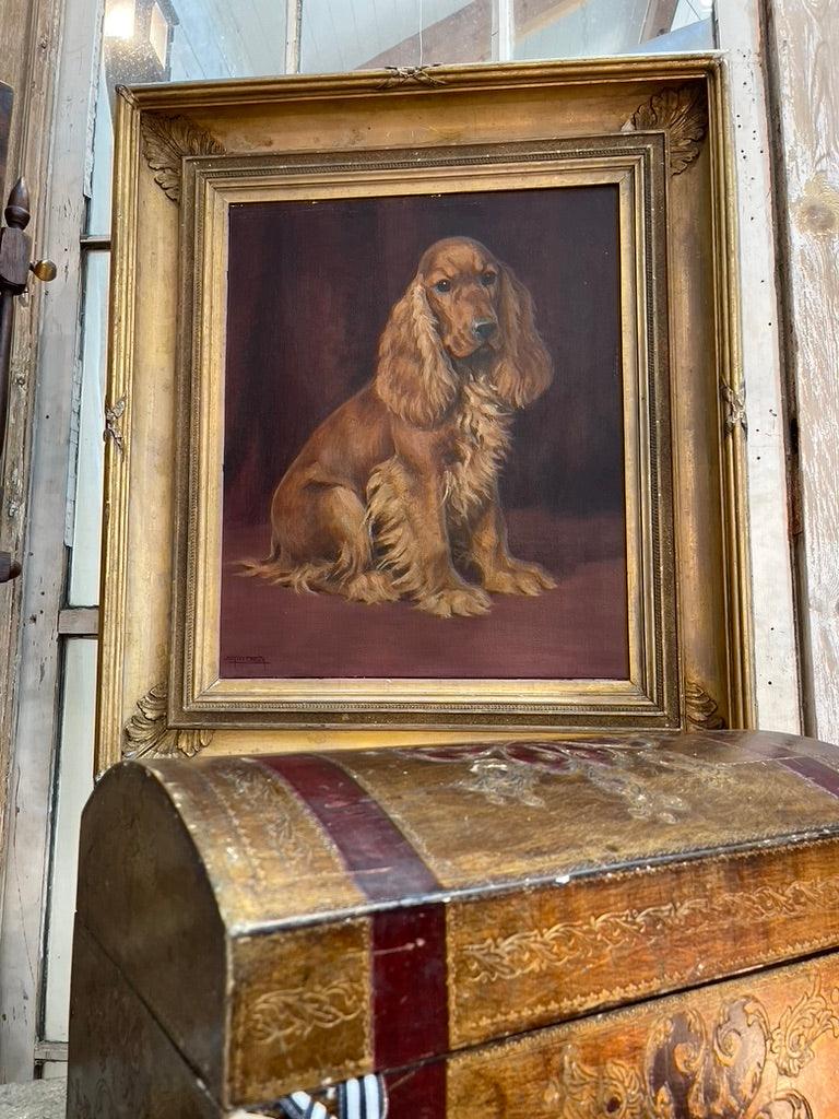 Original Oil on Canvas of a Spaniel - The White Barn Antiques