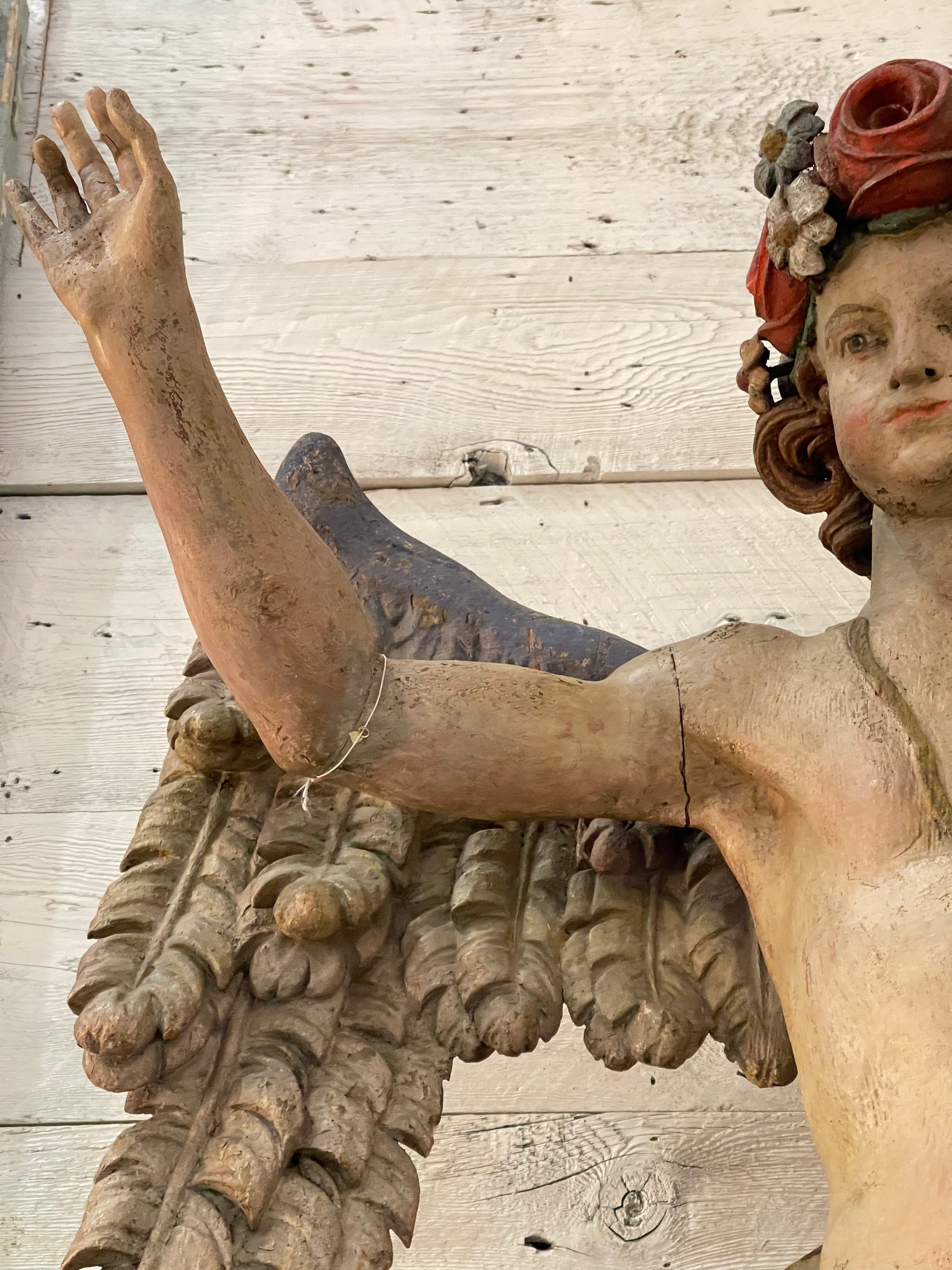 Italian Winged Angel c. 1830 - The White Barn Antiques