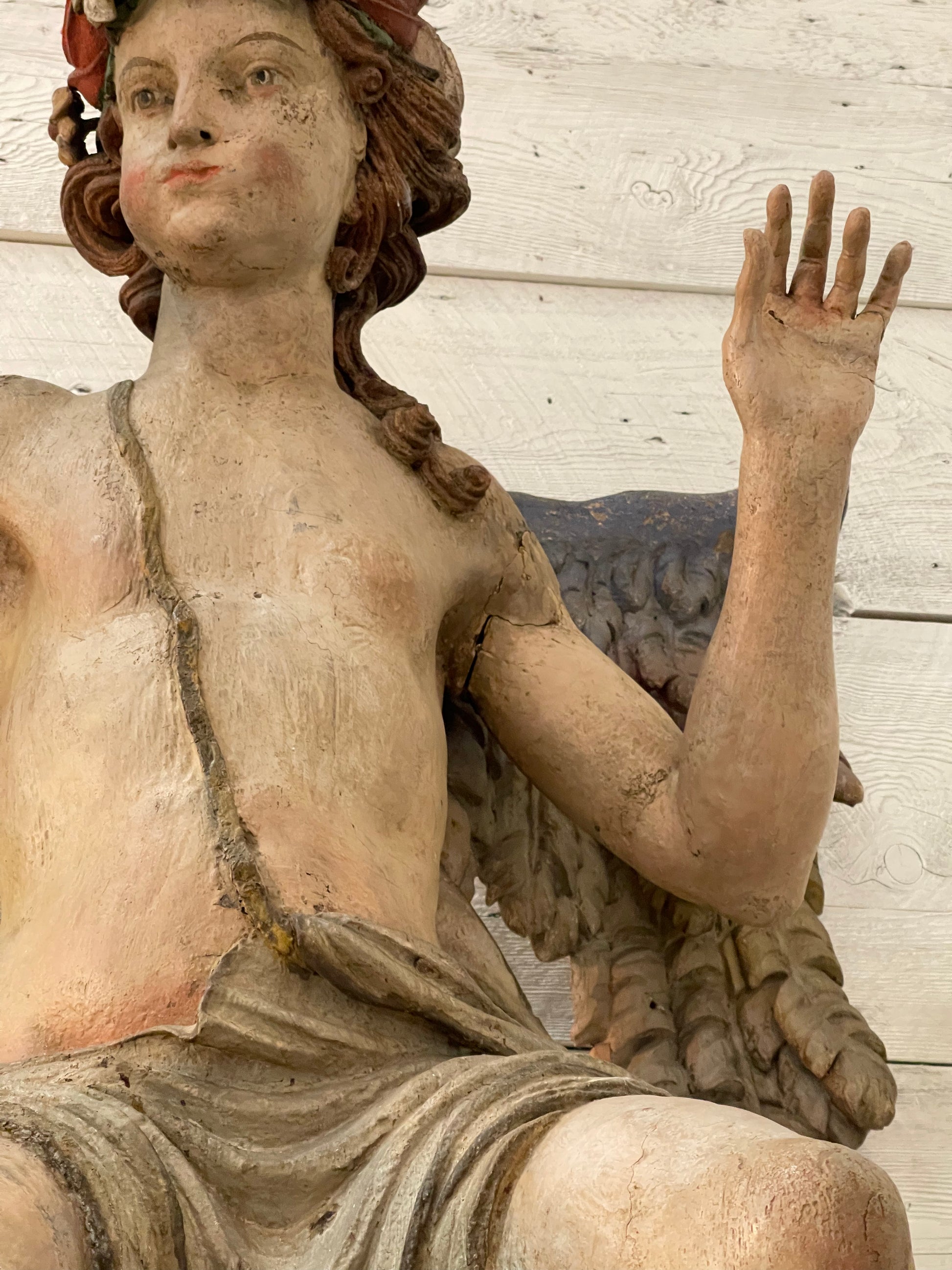 Italian Winged Angel c. 1830 - The White Barn Antiques