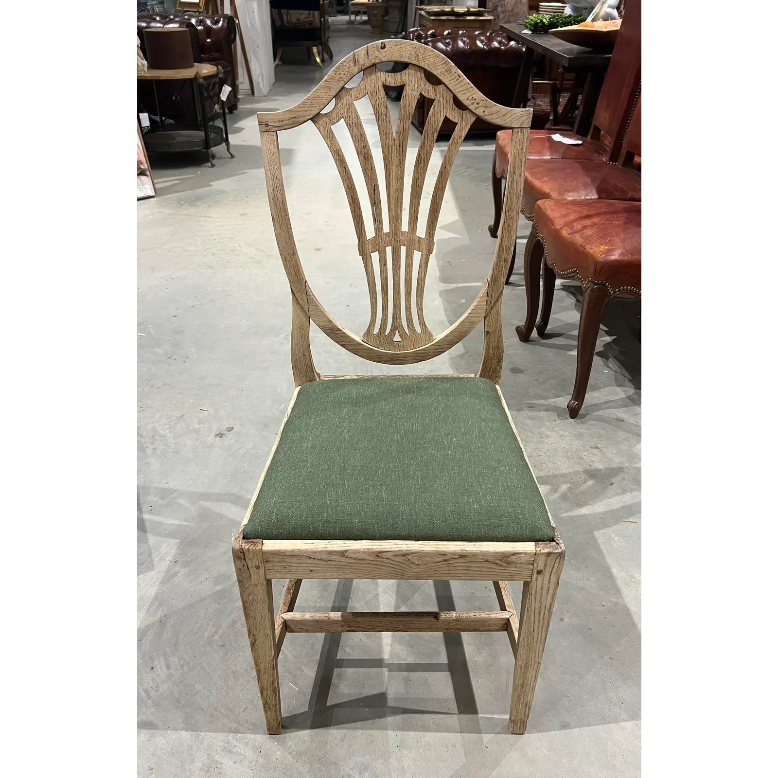 Bleached Oak Dining Chairs - Set of 4 - The White Barn Antiques