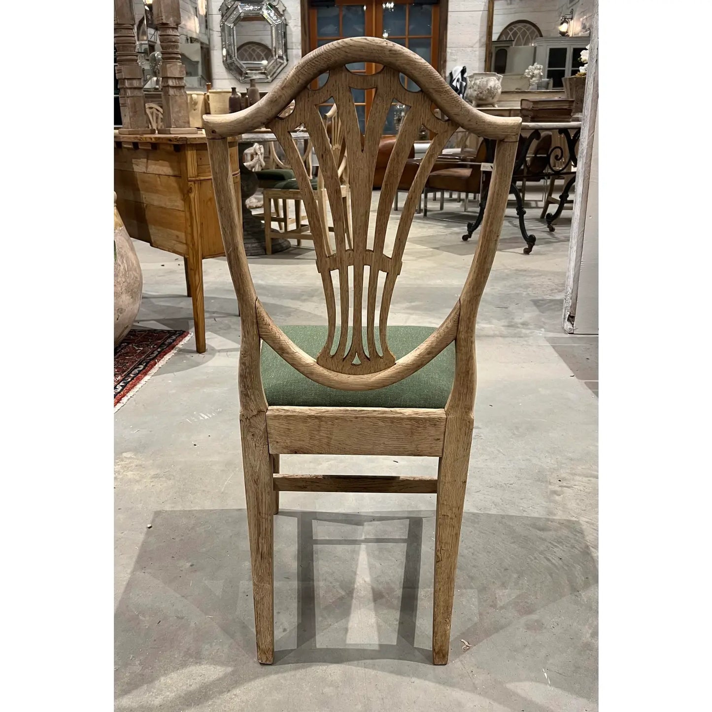 Bleached Oak Dining Chairs - Set of 4 - The White Barn Antiques