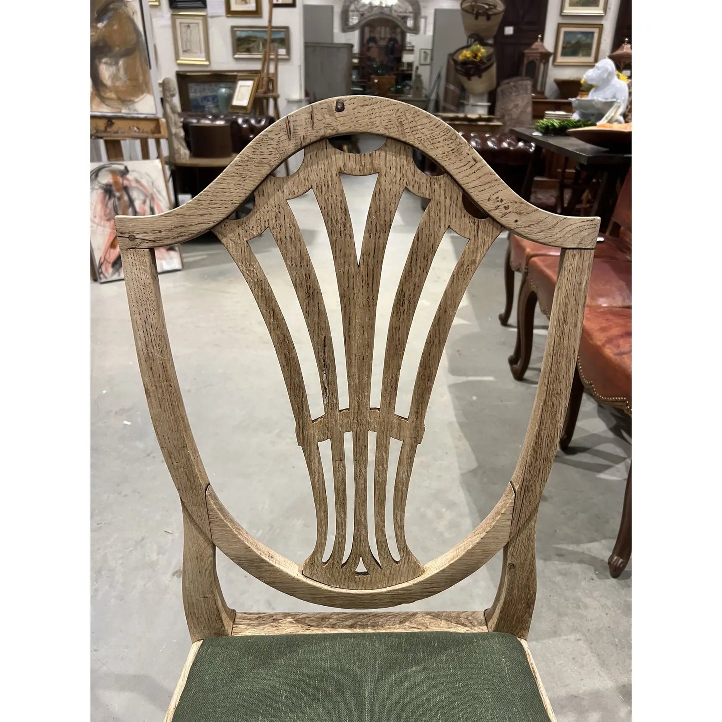 Bleached Oak Dining Chairs - Set of 4 - The White Barn Antiques