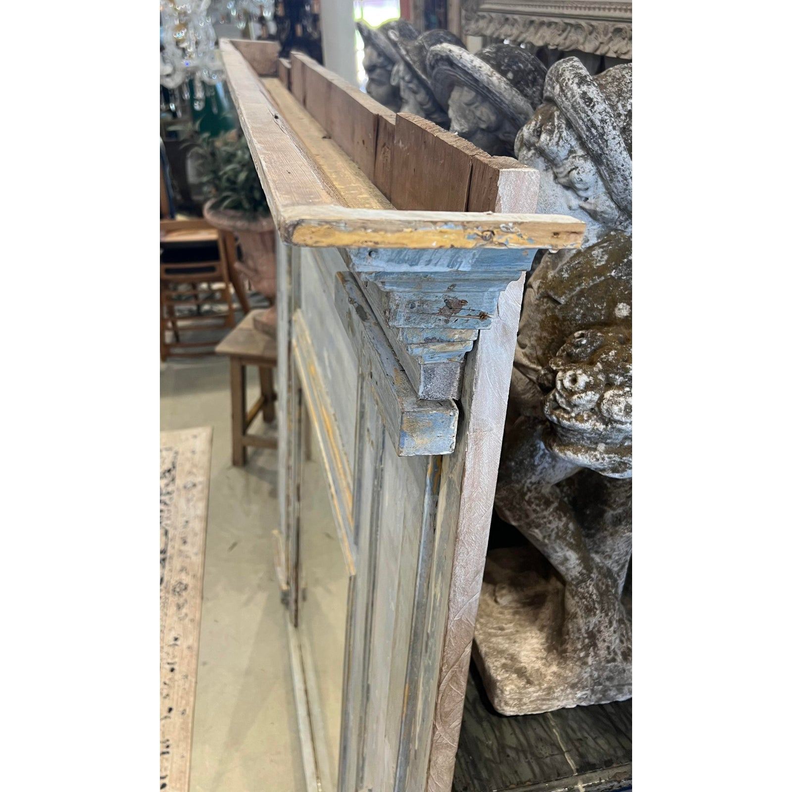 19th Century Wood Framed Mantel Mirror - The White Barn Antiques