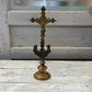 Metal Cross with Gold and Copper Color Accents - The White Barn Antiques
