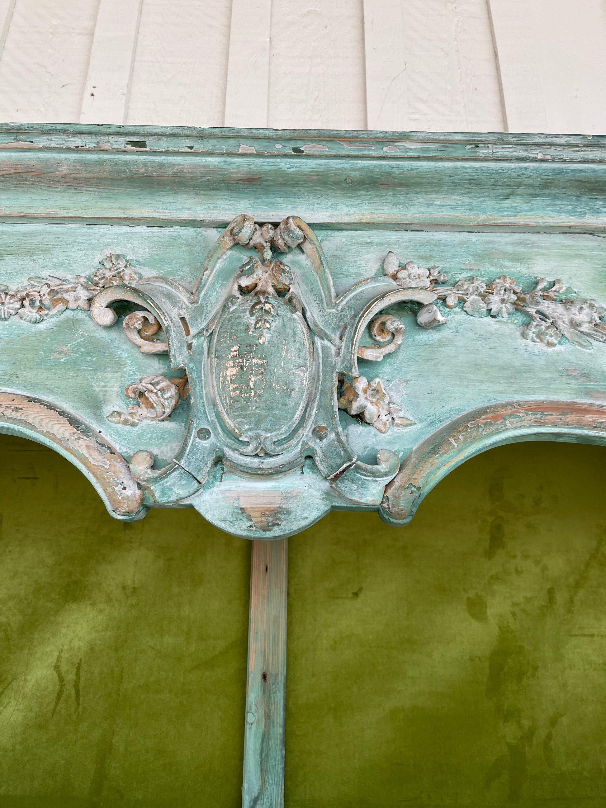 Cupboard - Green 19th Century 2 Pieces - The White Barn Antiques