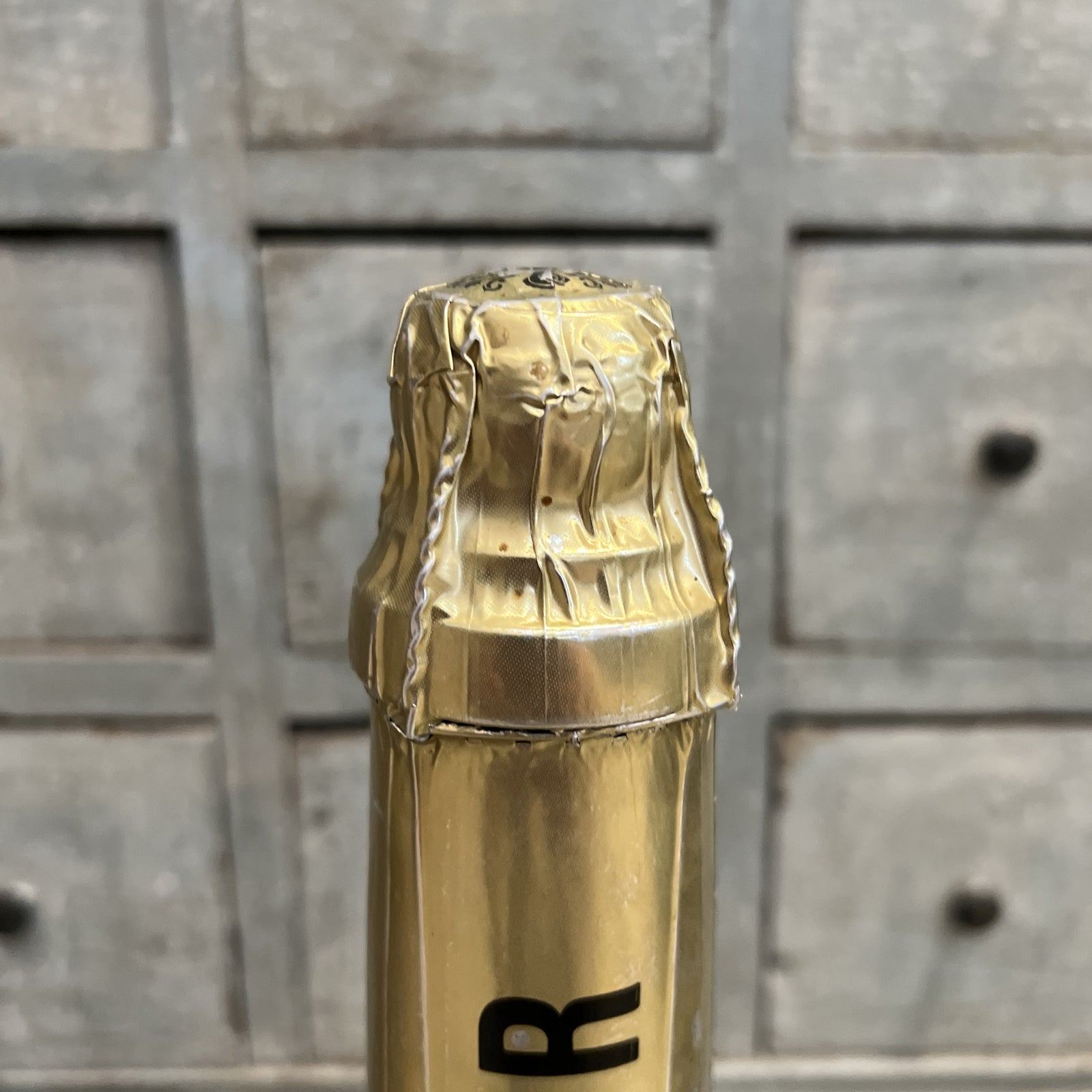 Mid-Century Modern Oversized Piper-Heidsieck Glass Champagne Bottle - The White Barn Antiques