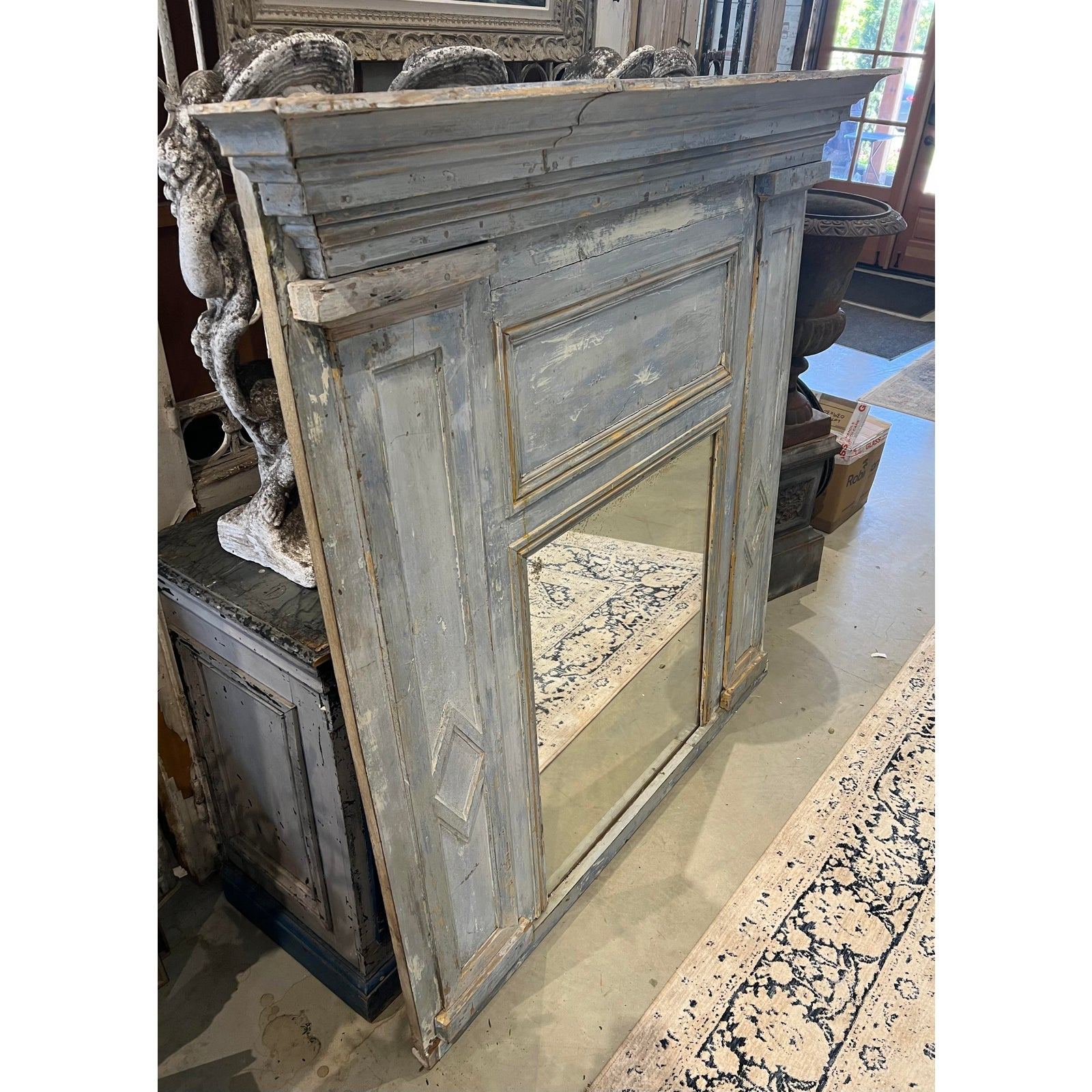 19th Century Wood Framed Mantel Mirror - The White Barn Antiques