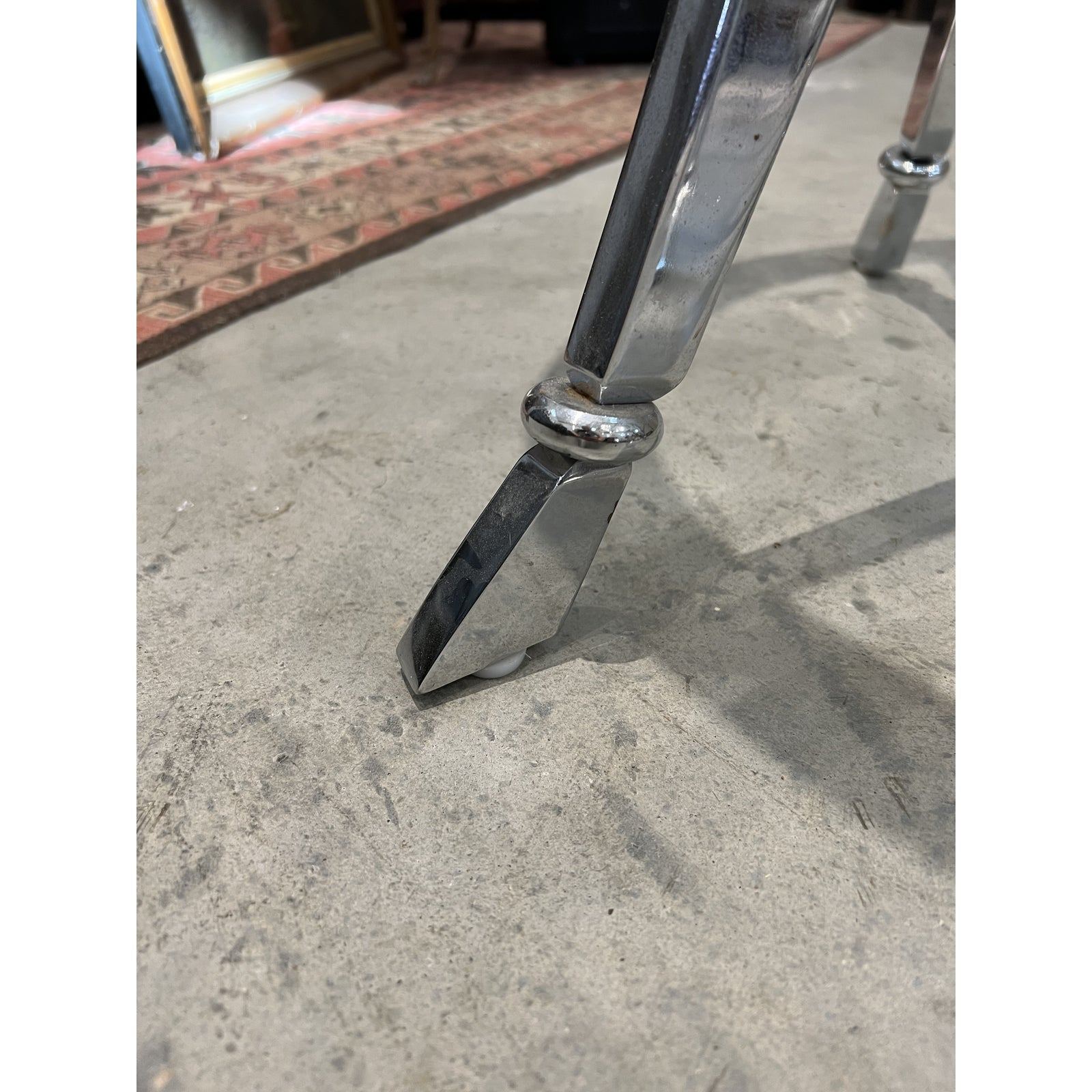 Langham Hotel Chrome and Glass Side Tables - The White Barn Antiques