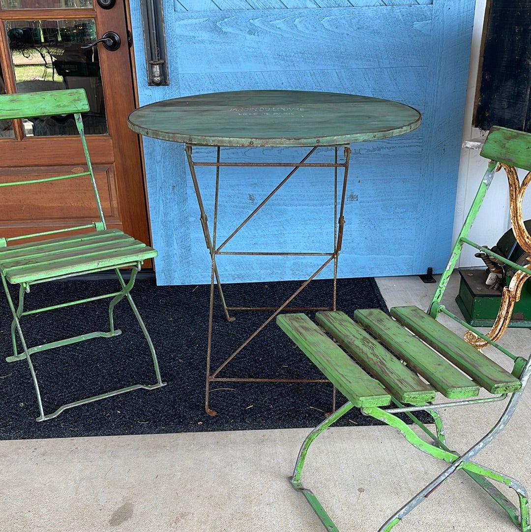 Green Folding Table Set French - The White Barn Antiques